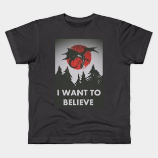 i want to belive dragon x files retro Kids T-Shirt